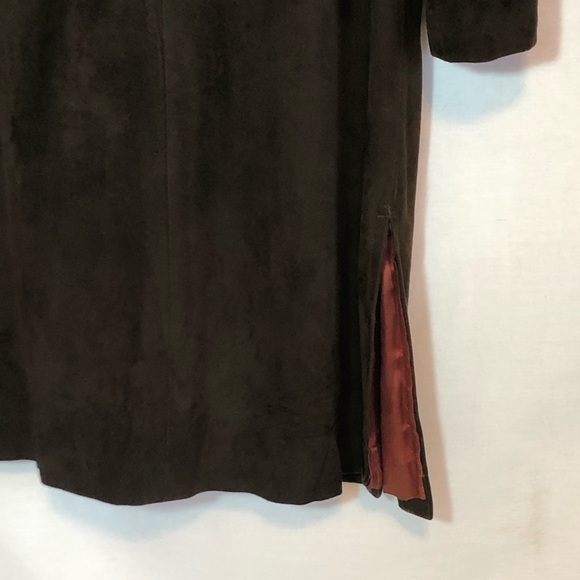Vintage/antique brown suede midi coat size 12 - Picture 7 of 12